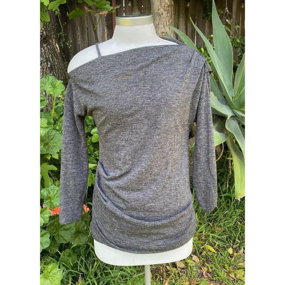 Rachel Roy Womens Asymmetrical Knit Blouse Size Small Gray Heather - Picture 1 of 7